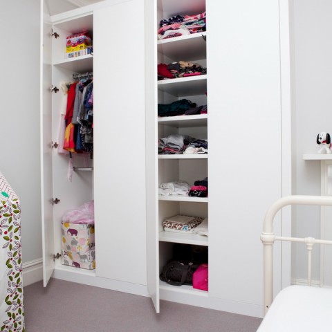 Bedroom Wardrobes, Doors opened