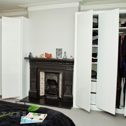 Fitted Mirrored Wardrobes, Doors opened