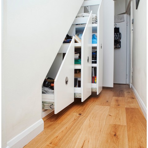 storage solution under the stairs