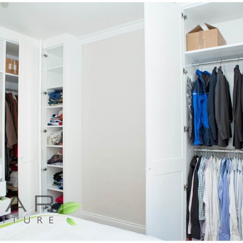 'L' shape alcove wardrobe