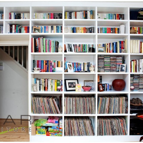 bookcase over doorway