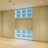 LED lights in open shelves